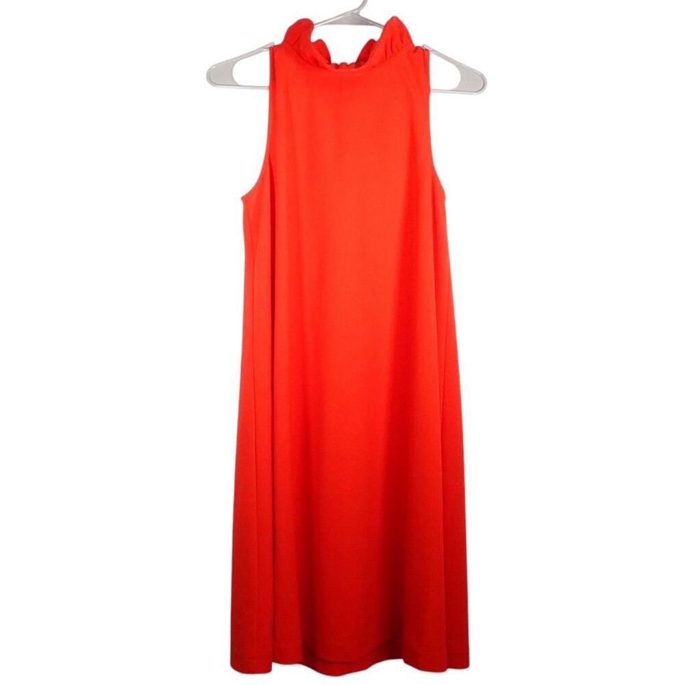 EUC Pomander Place Blythe Red Ruffle Collar Bow Tie Back Dress XS 2568-36